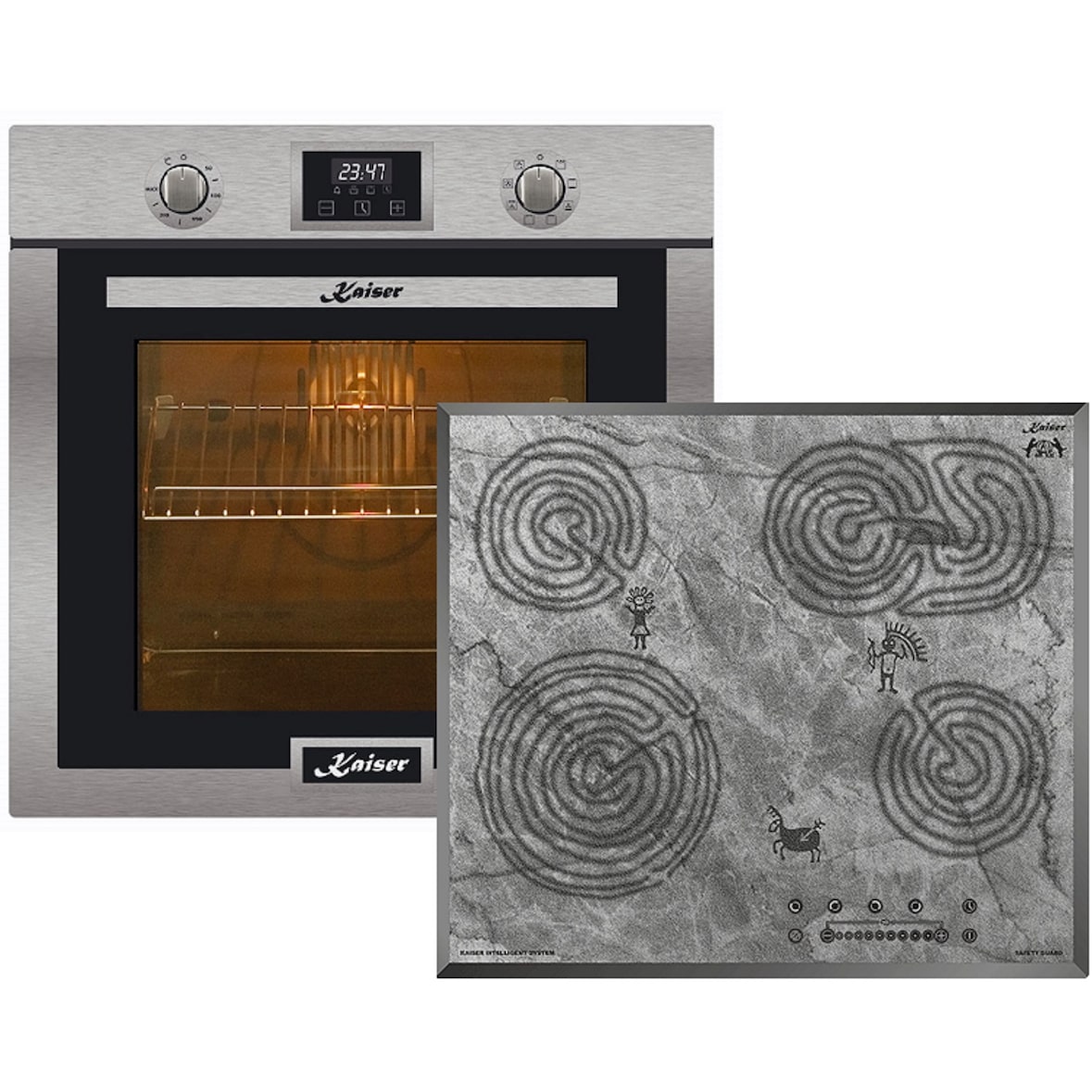 Herd Set/ Kaiser EH 6323 / Einbaubackofen + KCT 6715 Fära / Elektro-Kochfeld