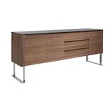 thumbnail of Angel Cerdá  Walnoot dressoir met zwart glazen blad 3060C