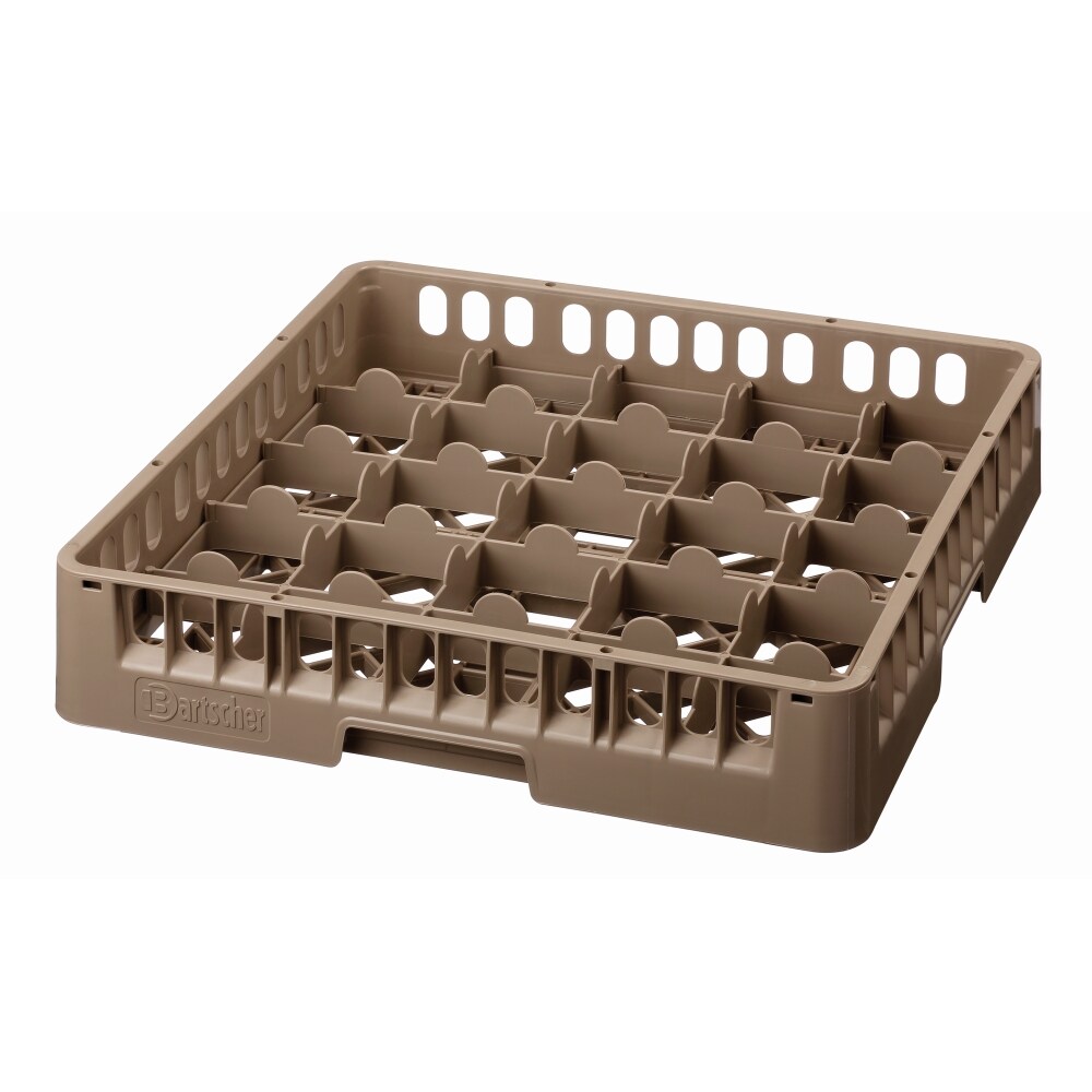 Glazenkorf kunststof bruin | 25 vakken | 500x500x100(h)mm