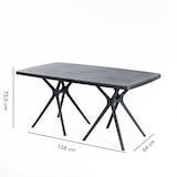 thumbnail of Conjunto de comedor exterior OLIVER + 6 sillas ANNA en resina con fibra de vidrio, diseño moderno y resistente, para jardín, terraza o porche - Negro