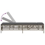 thumbnail of vidaXL Sonnenliege mit Auflage Grau Poly Rattan