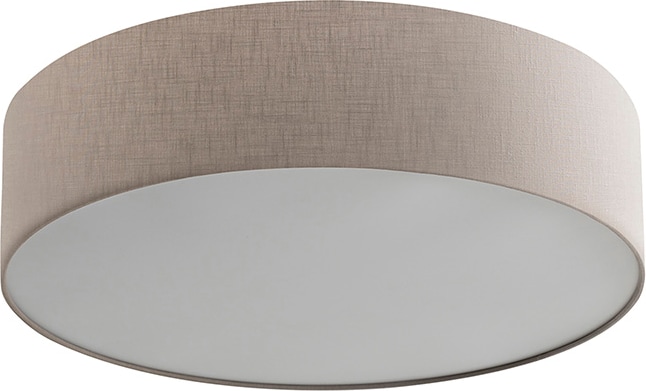 VIVIEN 58 cm Deckenleuchte mit zylindrischem Lampenschirm aus elfenbeinfarbenem Stoff und E27-Fassung für Deckenbeleuchtung - Rossini Group