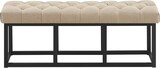 thumbnail of Sitzbank MEXICO - Stoff Taupe 120x38x46 cm | Sitzbank Flur Sitzhocker Esszimmerbank Polsterbank Schlafzimmerbank