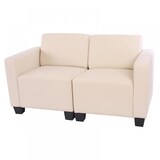 thumbnail of Sofá modular de 2 lugares Couch Lyon, imitação de pele ~ creme