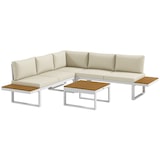 thumbnail of Outsunny conjunto de muebles de jardín 4 piezas juego de muebles de terraza incluye 2 sofás dobles 1 sofá esquinero reclinable y mesa de centro
