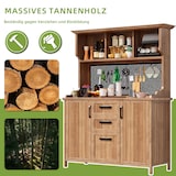 thumbnail of Merax Gartenschrank, Outdoor Küchenschrank, Tannenholz, Werkzeugschrank mit 3 Schubladen, 3 Fächern & Metall-Lochwand, Naturholzfarbe