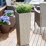 thumbnail of Casaria Poly Rattan Blumentopf mit Wasserabfluss Creme - 3er Set