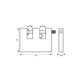 thumbnail of Cadenas à clé LAND blindé 90 mm double anse