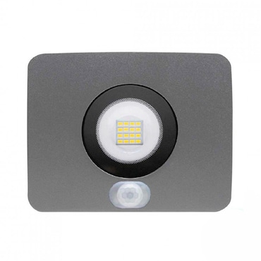 Projetor LED externo ultrafino 10W IP65 com sensor crepuscular e movimento ajustável em alumínio 4000K 7hSevenOn