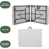 thumbnail of BRASQ Inklapbare Vouwtafel Wit - 180x70x74cm- Campingtafel - Klaptafel - Weerbestendig - Tafel met draaghandvat