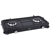 thumbnail of JATA JECG2702 - Fogão a gás portátil de 2 quemaidores com grelha. Para butano e propano. Tampa protectora extraível. Ideal para camping