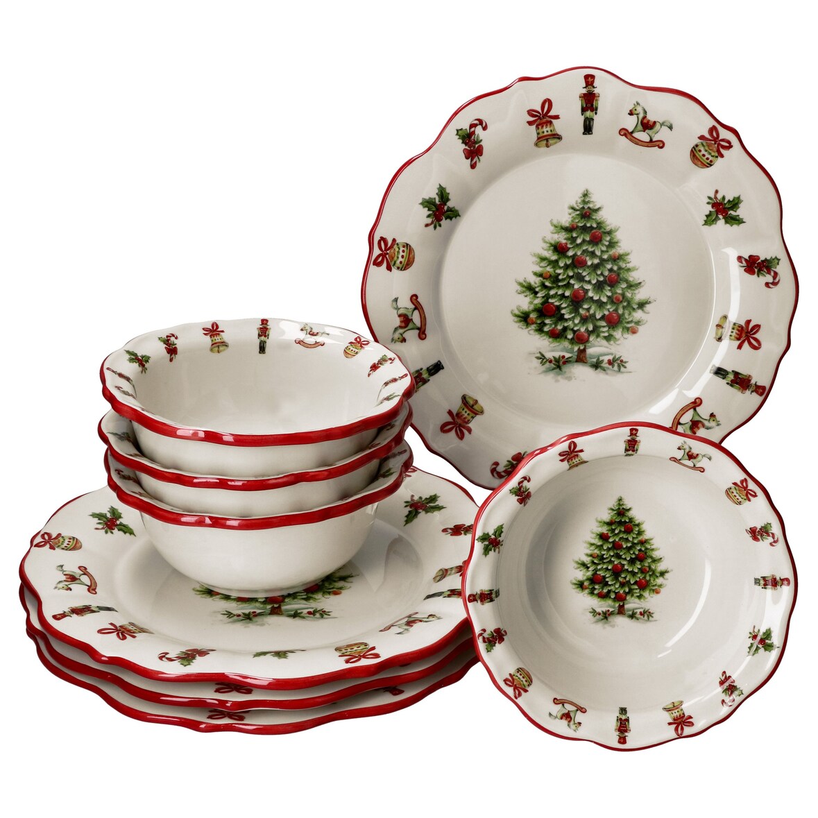 8tlg Diner-Set Maestro Natale Weihnachten für 4 Personen aus Keramik - 4x 2023/18 & 4x 965/29