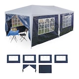 thumbnail of Relaxdays Seitenteile für Pavillon, 6er Set, 2x3m, wasserdicht, Fenster & Tür, PE, Seitenwände mit Klettverschluss, blau