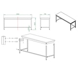 thumbnail of EASYLINE Arbeitstisch / unterfahrbar , 2000 x 700 mm