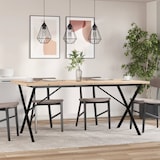 thumbnail of vidaXL Esstisch X-Gestell 180x90x75,5 cm Massivholz Kiefer & Stahl