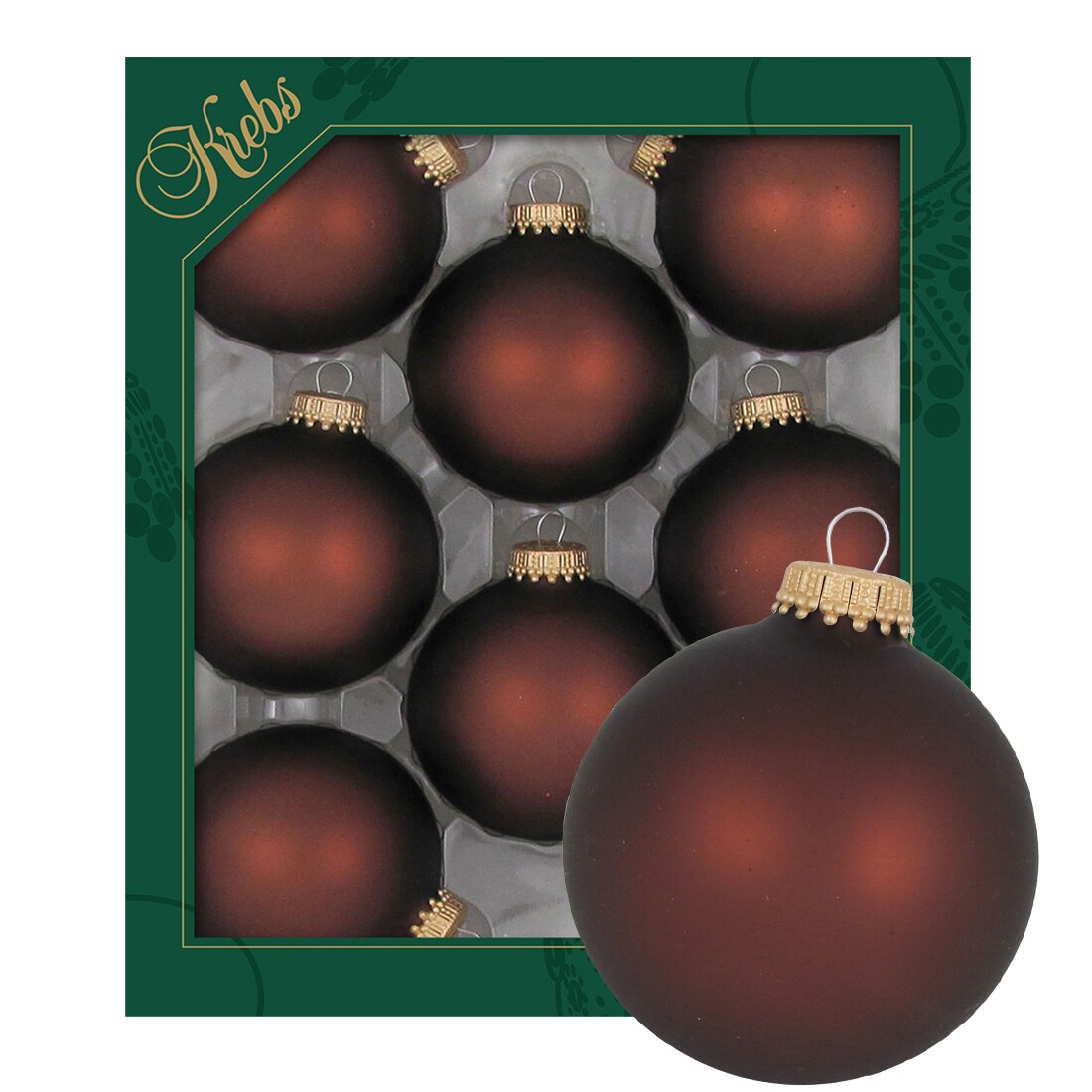 Satin-Mocca 7cm Glaskugeln uni
