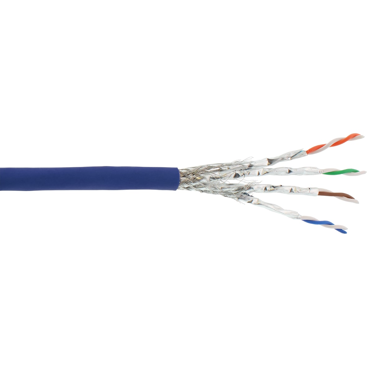 InLine® Patchkab., S/FTP (PiMf), Cat.6A, 500MHz, halogenfrei, Kupfer, blau, 100m