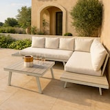thumbnail of Now's Home - Salon de jardin structur en aluminium sable avec coussin en oléfine calvi