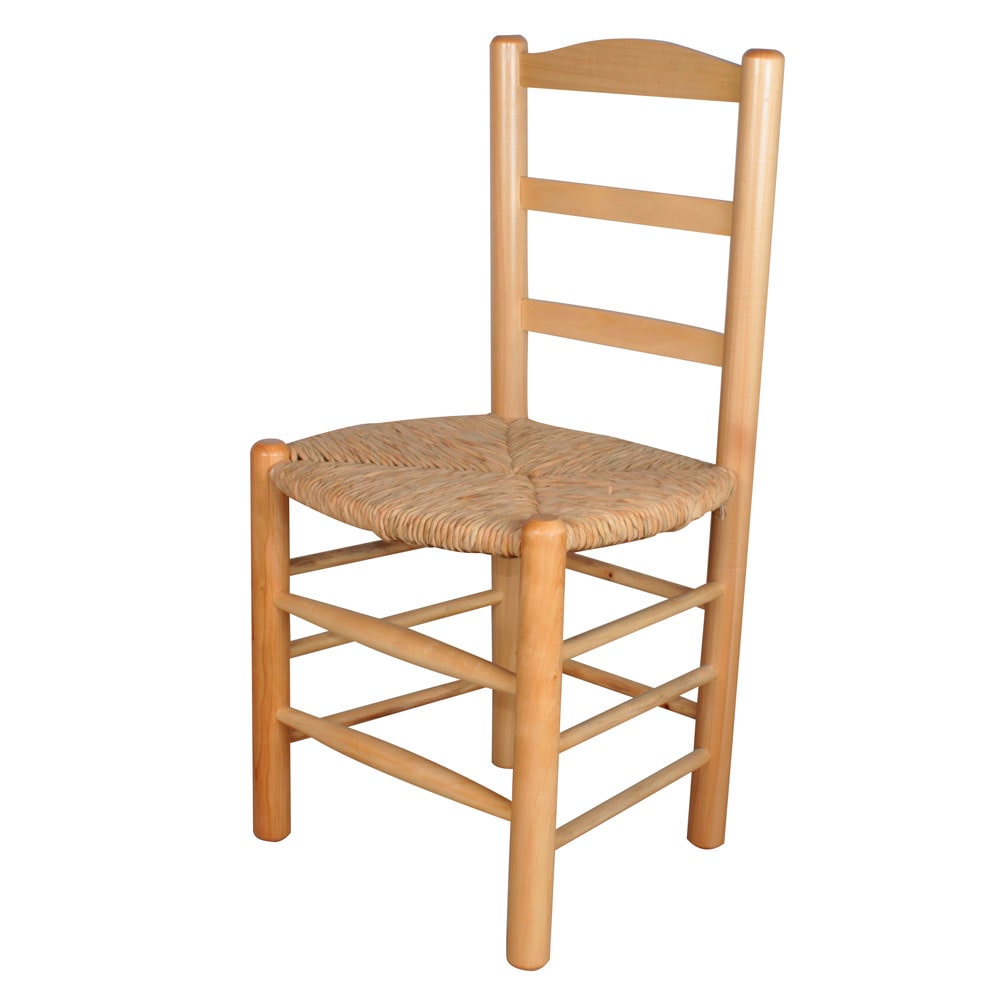 Silla Torneado Circular Asiento Artesanal de Enea