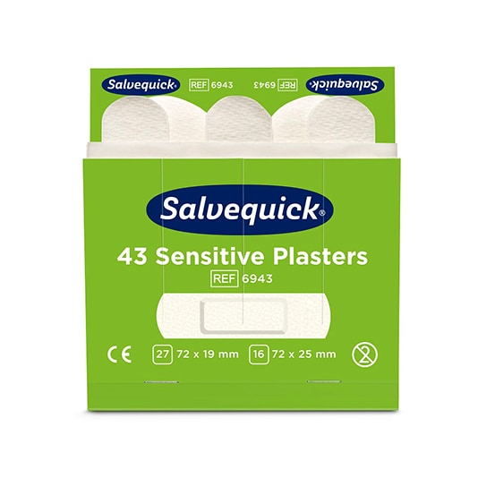 6 Sets `Cederroth` Salvequick Sensitive Pflaster (43 Stück) weiss