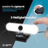 thumbnail of emissimo Tec LightMe 4K Webcam Licht und Mikrofon eingebaut, 3in1 Advanced Autofokus 3840x2160px  1 Stück