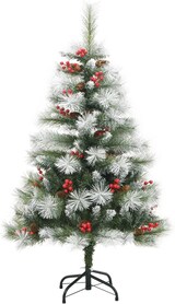 thumbnail of vidaXL Künstlicher Weihnachtsbaum Klappbar mit Zapfen & Beeren 150 cm