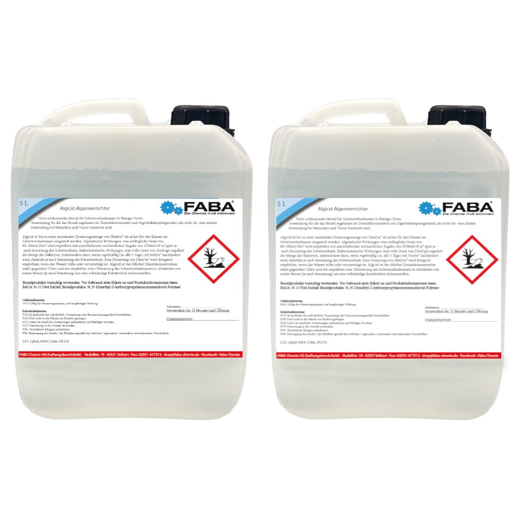 FABA Algizid, Algicid, Algenverhütung, Algenex 2 x 5 Liter