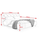 thumbnail of KAWOLA Bett ANNY Polsterbett Kopfteil niedrig Leder weiß 140x200cm