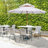 thumbnail of Outsunny Ombrellone da Giardino Spiaggia Mare in Legno Crema