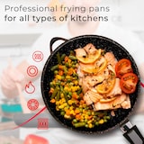 thumbnail of Briebe MGK19S Pfannenset Induktion Abnehmbarer Griff 2-Teilig Pfannen Tiefe 24cm, 28cm Deckel, Schwarz