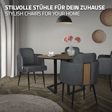thumbnail of ML-Design Esszimmerstühle 6er Set Anthrazit, Stoff, Armlehnen & Rattan-Optik Rückenlehne, Metallbeine, ergonomische Polsterstühle Küche
