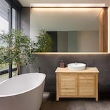 thumbnail of Arredo bagno bambu a listelle serie HWC-B18 mobile sottolavabo 60x80x40cm