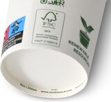 thumbnail of BIOZOYG 100 Stück Kaffeebecher 200ml / 8oz Einwegbecher Pappbecher weiß mit Bedruckung, kompostierbar nachhaltig Partybecher Trinkbecher Biobecher