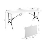 thumbnail of METRO PROFESSIONAL Table de banquet pliante Pamua, acier, plateau HDPE, 180 x 75 cm, blanc