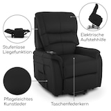 thumbnail of Fernsehsessel mit Aufstehhilfe, Relaxsessel mit elektrischer Liegefunktion, 2 Motoren, 120 kg belastbar, Kunstleder, Schwarz, Raburg Jan