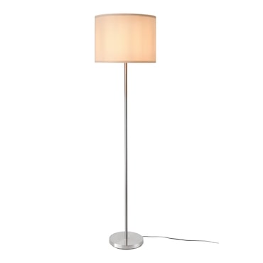 Helloshop26 - Luminária de chão Tamworth E27 161 cm de altura prata e branca 03_0007323