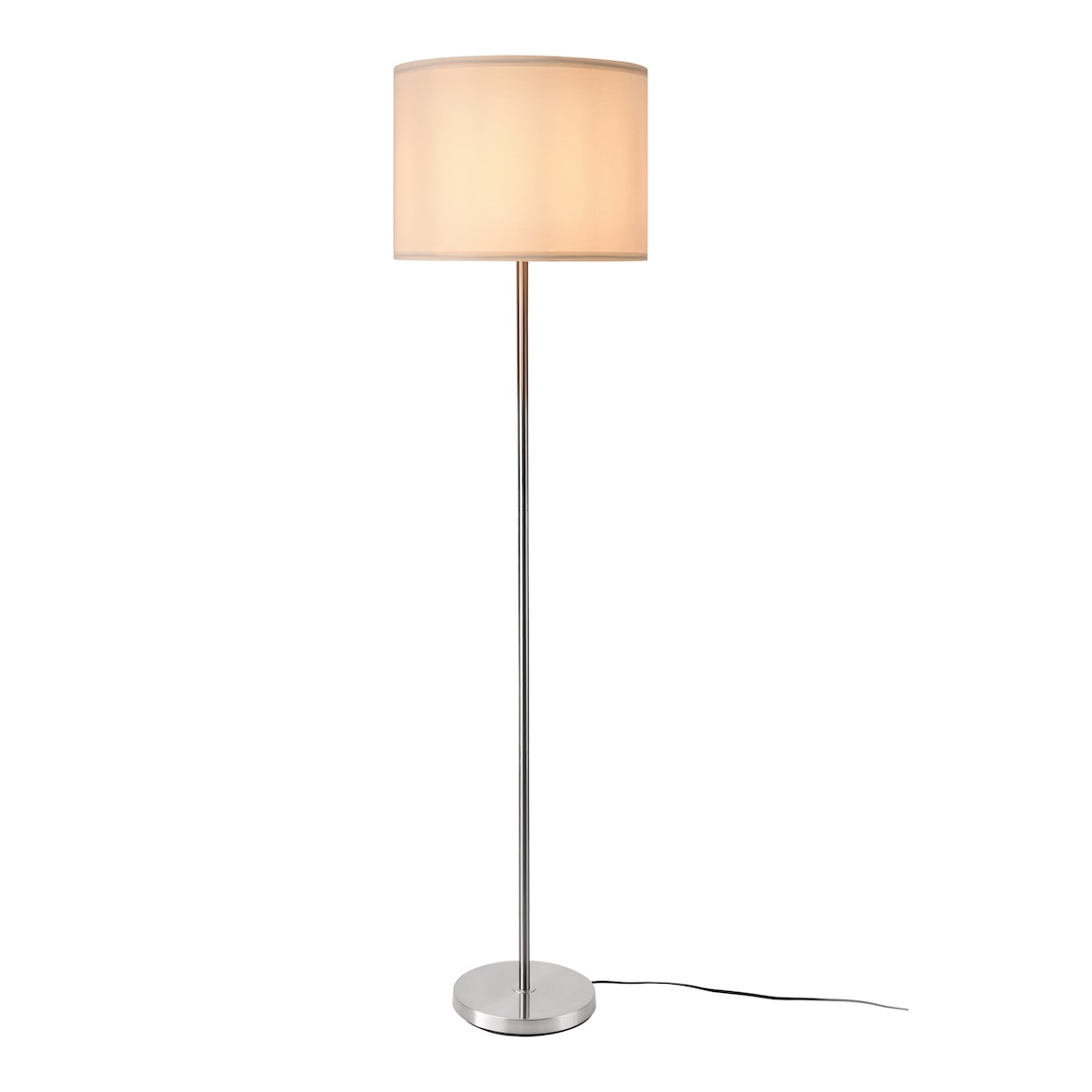 Helloshop26 - Luminária de chão Tamworth E27 161 cm de altura prata e branca 03_0007323