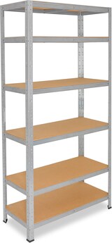 thumbnail of shelfplaza HOME 180x50x23 cm Schwerlastregal in verzinkt mit 6 Böden und 145 kg Traglast pro Boden