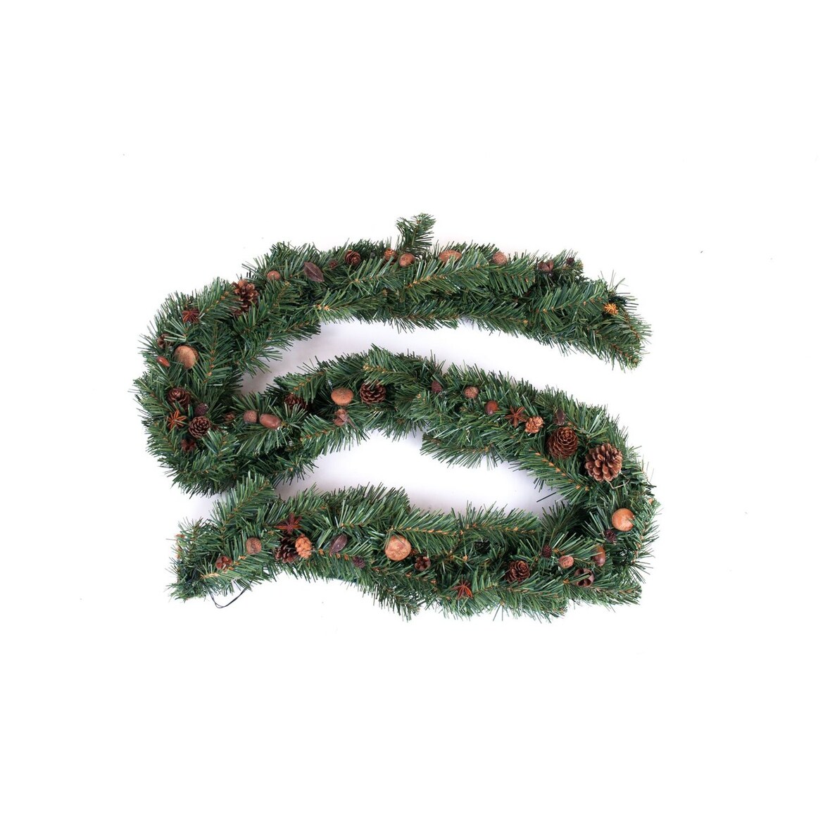 LED Tannengirlande 180cm Weihnachtsdeko Weihnachtsgirlande Tannenzapfen Kugeln Kienapfel