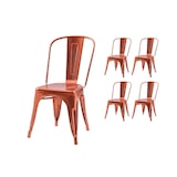 thumbnail of Lot de 4 chaises style industriel en métal couleur cuivre - Finition brillant