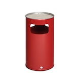 thumbnail of PROREGAL Klassischer Kombiascher rund | HxBxT 76x42x42cm | Verzinkter Stahl | Rot | Mülleimer Aschenbecher Abfalleimer