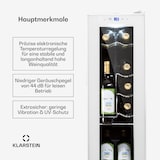 thumbnail of Klarstein Shiraz 12 Slim Uno Weinkühlschrank 32l/12Fl.Touch 85 W 5-18 °C LED Weißes Glas