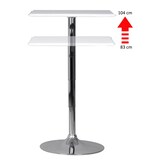 thumbnail of Stehtisch: Höhenverstellbare Leder-Optik Tischplatte, Chromgestell, 63x63 cm, drehbar, Weiß. 63x63x83 cm | Kadima Design