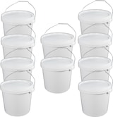 Eimer Deckel lebensmittelecht 20 L Liter leer weiß Henkel Metall Set 10 Stück