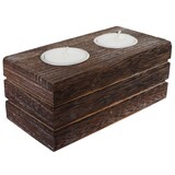 thumbnail of 2-1-1 Set waxinelichthouder Leuca, waxinelichthouder, shabby-look vintage ~ bruin