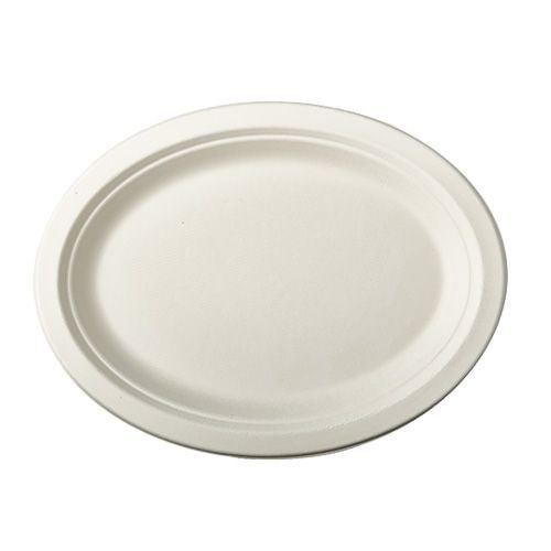 PAPSTAR 144 Teller, Zuckerrohr "pure" oval 32 cm x 25,5 cm x 2 cm weiss (89752, 12x12 Stück)