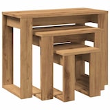 thumbnail of Tables gigognes 3 pcs chêne artisanal bois d'ingénierie Modèle Apex Factory