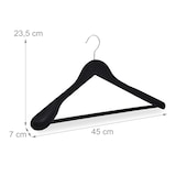 thumbnail of Relaxdays Kleiderbügel Samt, 10er Set, breite Schulter, Bügel mit Hosensteg, 360° drehbarer Haken, Anzugbügel, schwarz