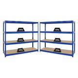 thumbnail of PROREGAL Mega Deal | 2x Schwerlastregal Dino | HxBxT 180x200x60 cm | Fachlast 600kg | Blau | Stecksystem Lagerregal Regalsystem 2 Stk.