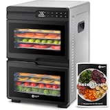 thumbnail of Balter Dörrautomat Edelstahl mit 2 Kammern & 12 Etagen, 1000 W, BPA-frei, 35–75 °C, Timer, Warmhaltefunktion, Dörrgerät, Dehydrator, Obsttrockner